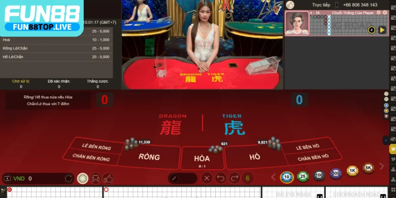 Khám phá trò chơi rồng hổ online tại nhà cái Fun88