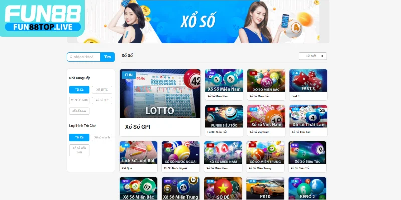 Xổ số trực tuyến trên Fun88 thu hút thành viên